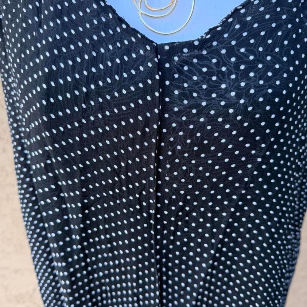 Handmade black and white reversible polka dot and floral dress - Picture 5 of 6